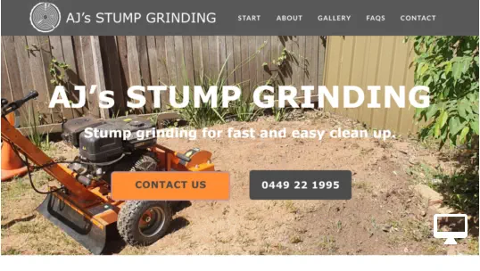 AJ's stump grinding desktop site
